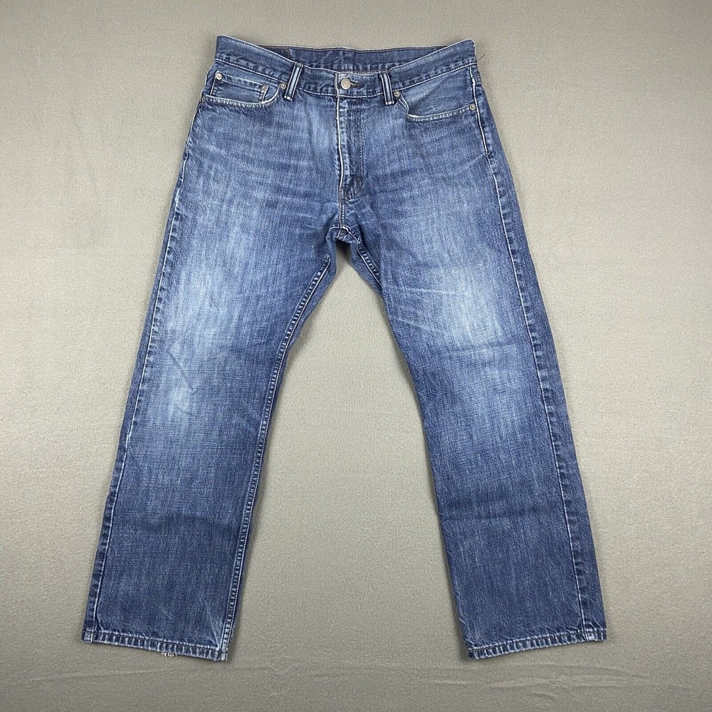 Levis 514 Jeans Mens‎ SZ 34x39* Med Blue Wash Denim Stretch
